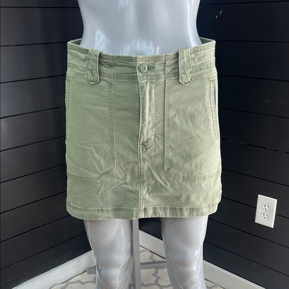American Eagle Army Green Stretch High Rise Mini Skirt NWT